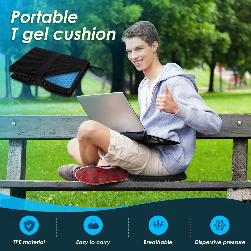 Pernă de șezut pliabilă din gel, cu fagure 3D, răcoritoare, respirabilă, portabilă, covoraș pentru călătorii, plajă, camping, pernă pentru scaun de mașină, birou