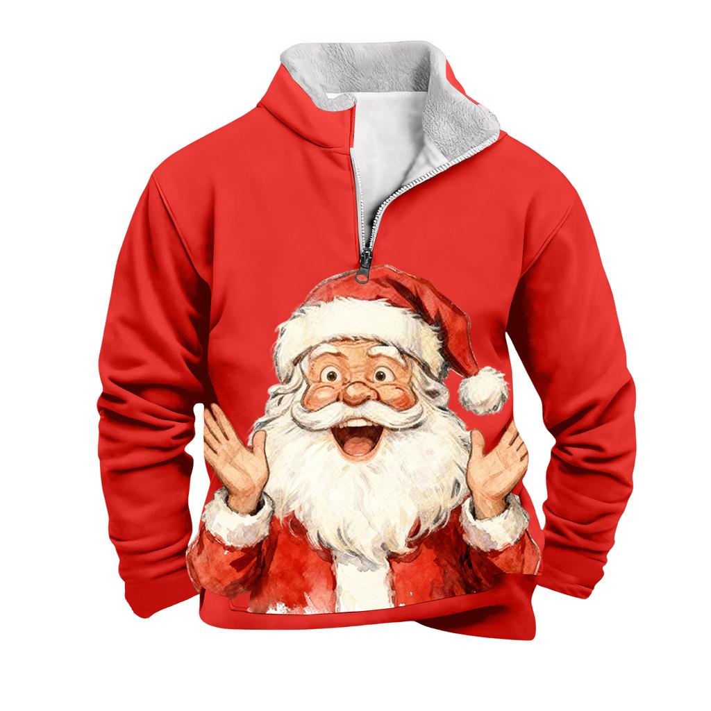 Pánská vánoční mikina se stojáčkem, horký prodej, venkovní ležérní top s límcem