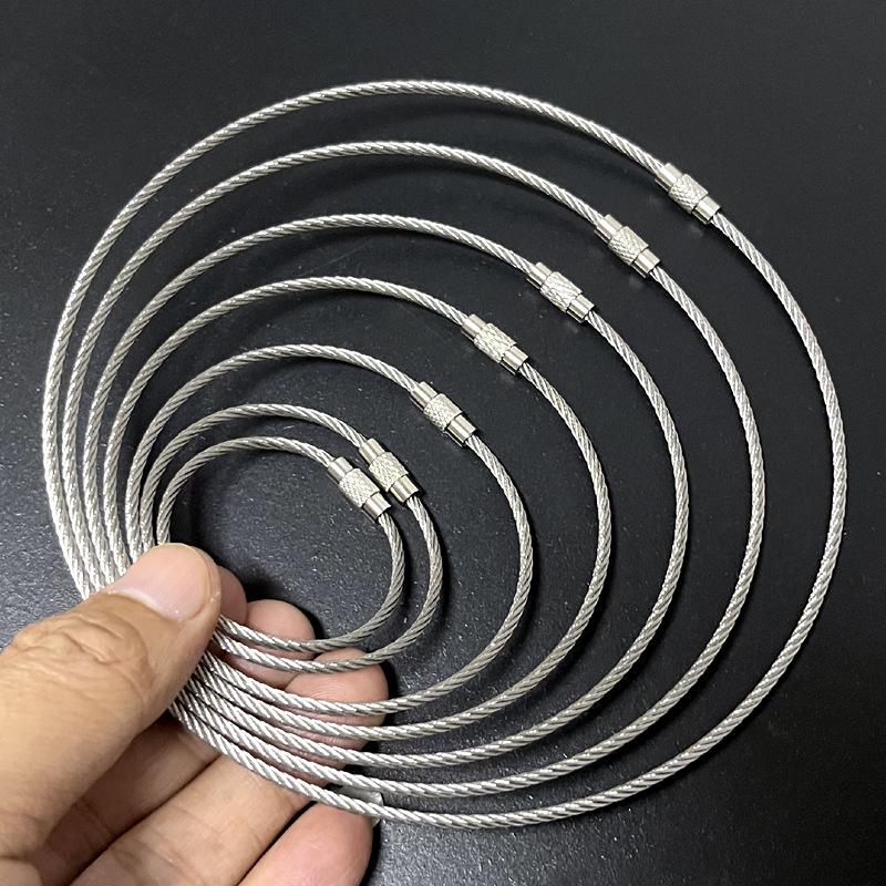 Multipurpose Steel Wire Key Chain with Anti-Lost Buckle and Storage Ring