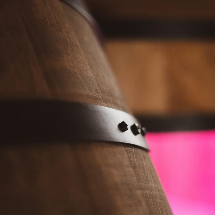 Tonneau En Bois - Creative Cooper - 80cm - Rangement Bouteilles - Wengé - Meuble Vintage