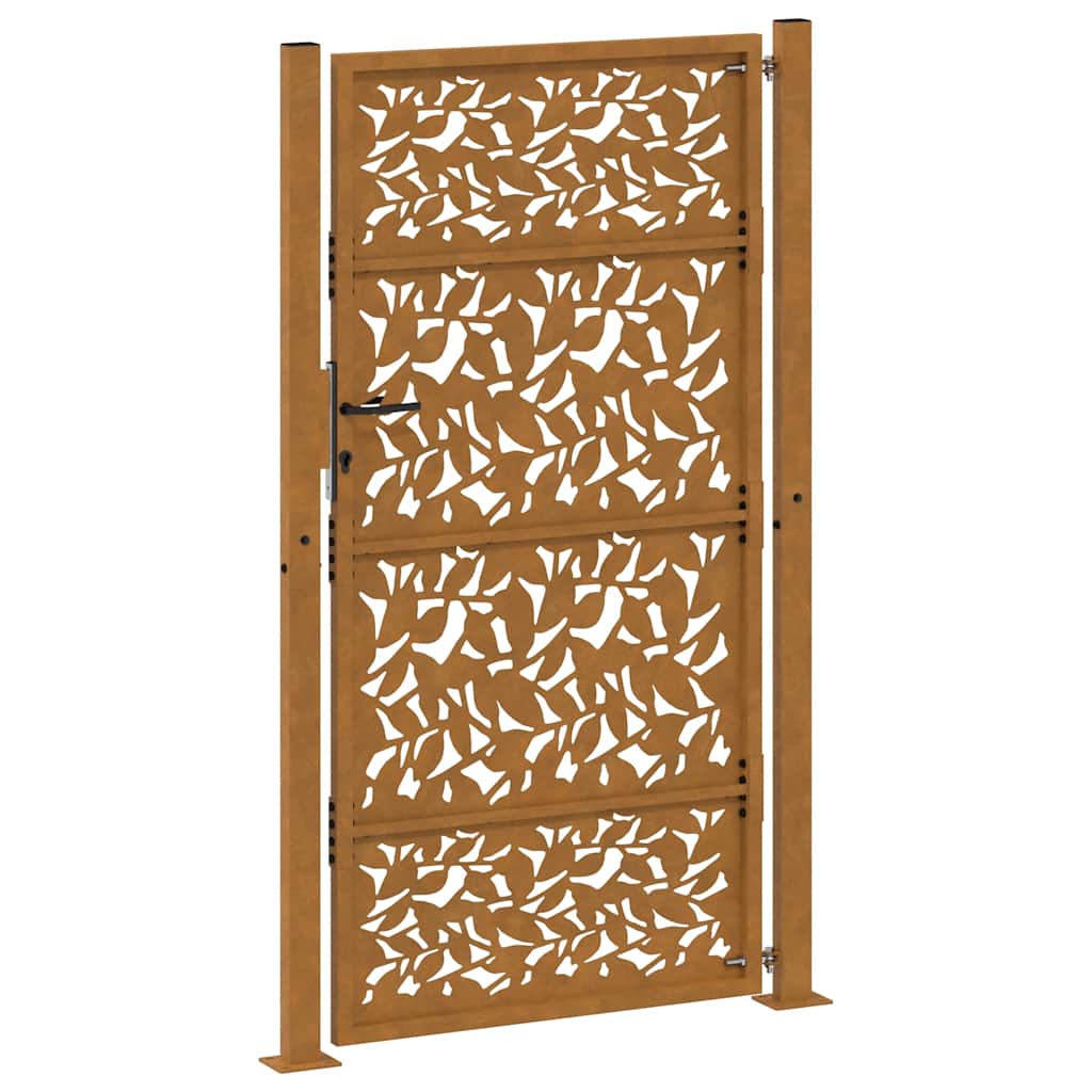Garden Gate 100 X 175 Cm Weatherproof Steel Leaf Design