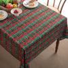 Christmas Print Linen Tablecloth Rectangular Dining Table Cover Holiday Decor Tea Table Cloth