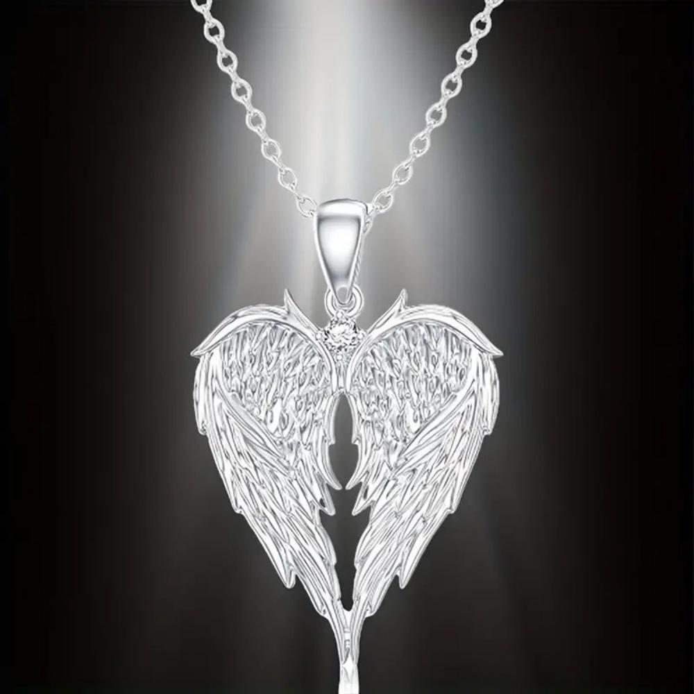 Luxury Female White Zircon Stone Wing Engagement Vintage Silver Color Wedding Fashion Jewelry Set For Women