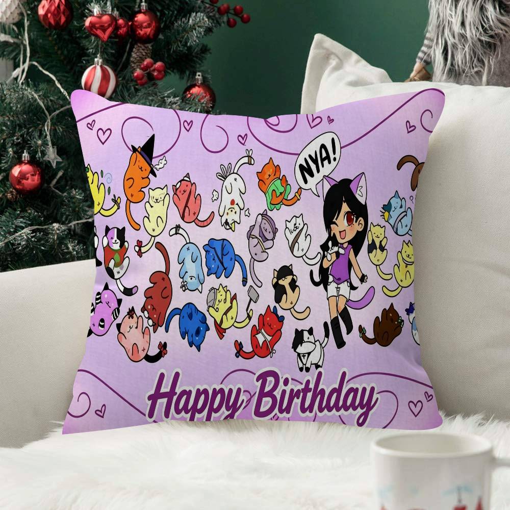 Aphmau Cute Cats Pillow Case For Home Bedroom Car Office Decoration Living Room Sofa Cushion Cover Suitable