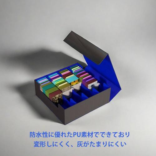 Trekkers PU Leather Card Box, Holds 3000 Cards (4 Columns), Vertical Card Storage, 4 Compartments, 24 Baffles, Trekkers Card Box, PU Leather Storage B