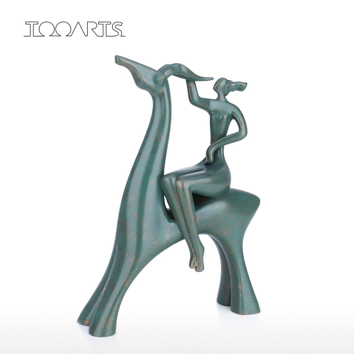 

Tooarts Deer Knight Ретро Смола Скульптура Абстрактное животное Орнамент Персонализированный подарок Гостиная