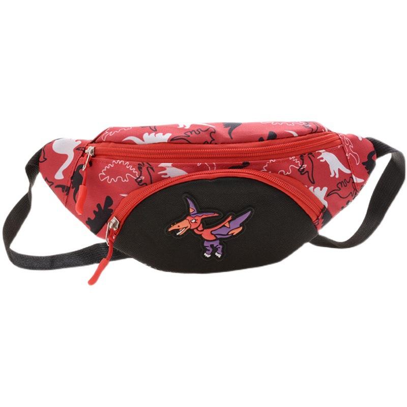 Canvas Crossbody Trendy Bag For Boys Adorable Dinosaur Kids Chest Bag Breathable Nylon Lining