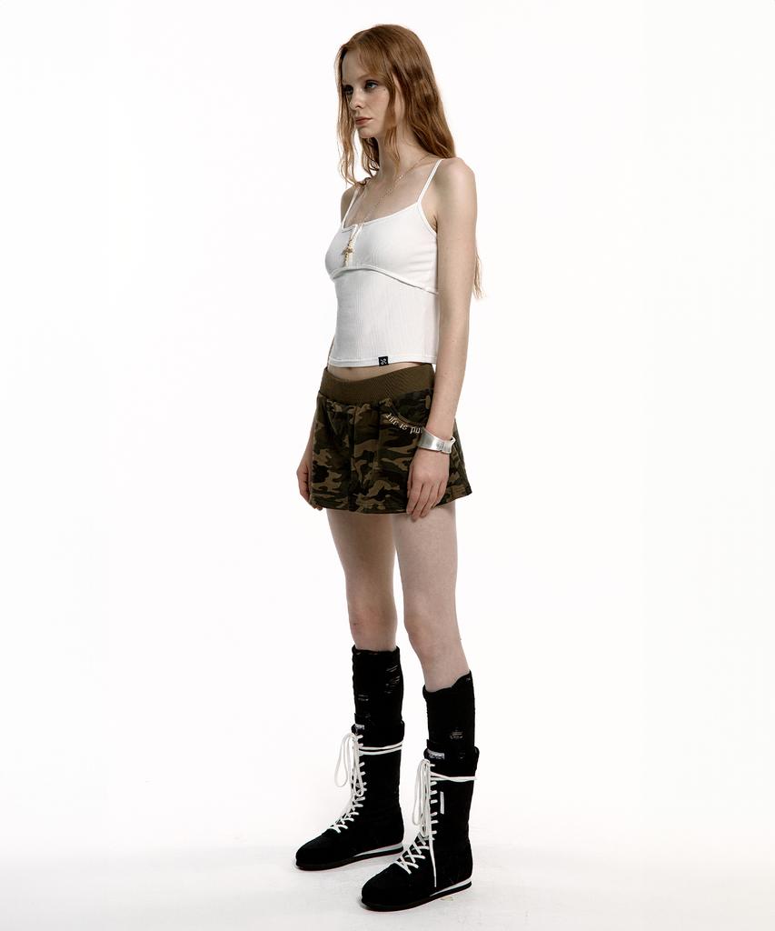 Rough Neck Camo Low-Rise Skirt