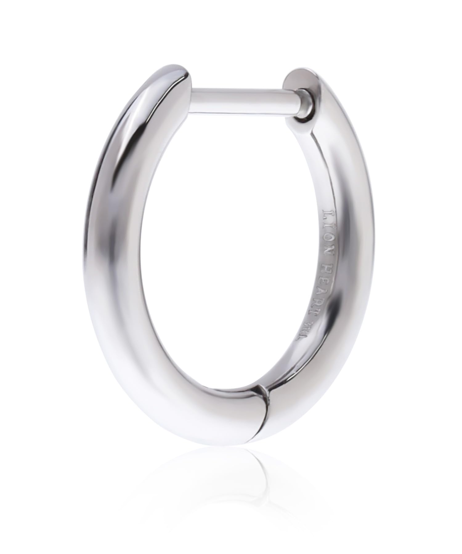 

Lionheart LH-1 Skinny Hoop Earrings, Surgical Stainless Steel 316L (Hypoallergenic), with Pouch, Silver, Single Ear, Direct from Lionheart