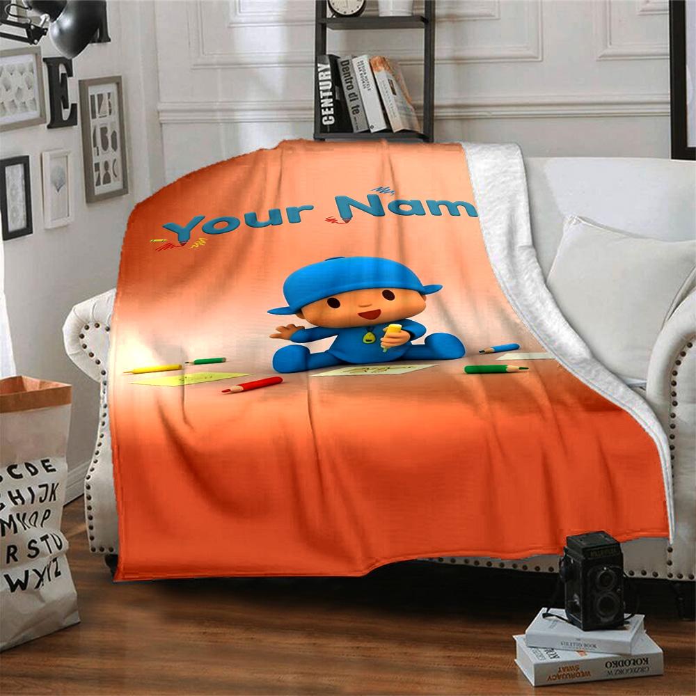 Pocoyo Personalized Name Blanket Throw Customizable Blanket Warmthful Decor Throw For Livingroom Bedding Sofa Office Chair for All Occasions