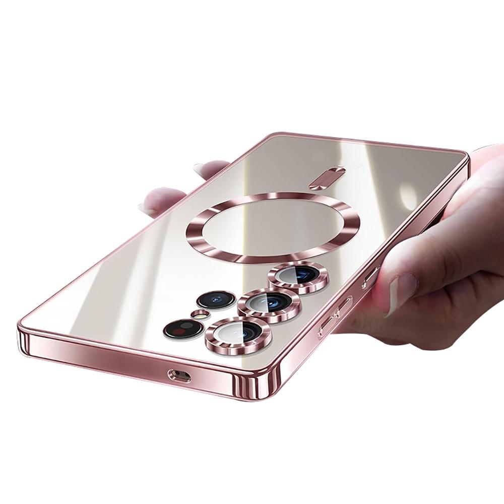 Magnetische Für Magsafe Silikonhülle Für Samsung S25 Edge S24 S23 S21 FE S22 Ultra Plus Luxus Glitzer Beschichtung Klar Weiche Hülle