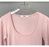 Dongdaemun Slimming Low-Cut Busty Long-Sleeve Women's Trendy T-Shirt