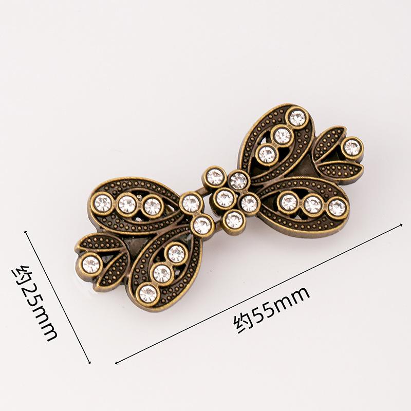 Hollow Metal Clasp for Qipao/Hanfu Collar, Frog Button for Coats & Scarves