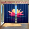 2D FLAT PRINTING 2pcs Curtains (Without Rod) Glowing Lotus On Water Easter Festival Fashion Curtains Fabric Curtains All Seasons