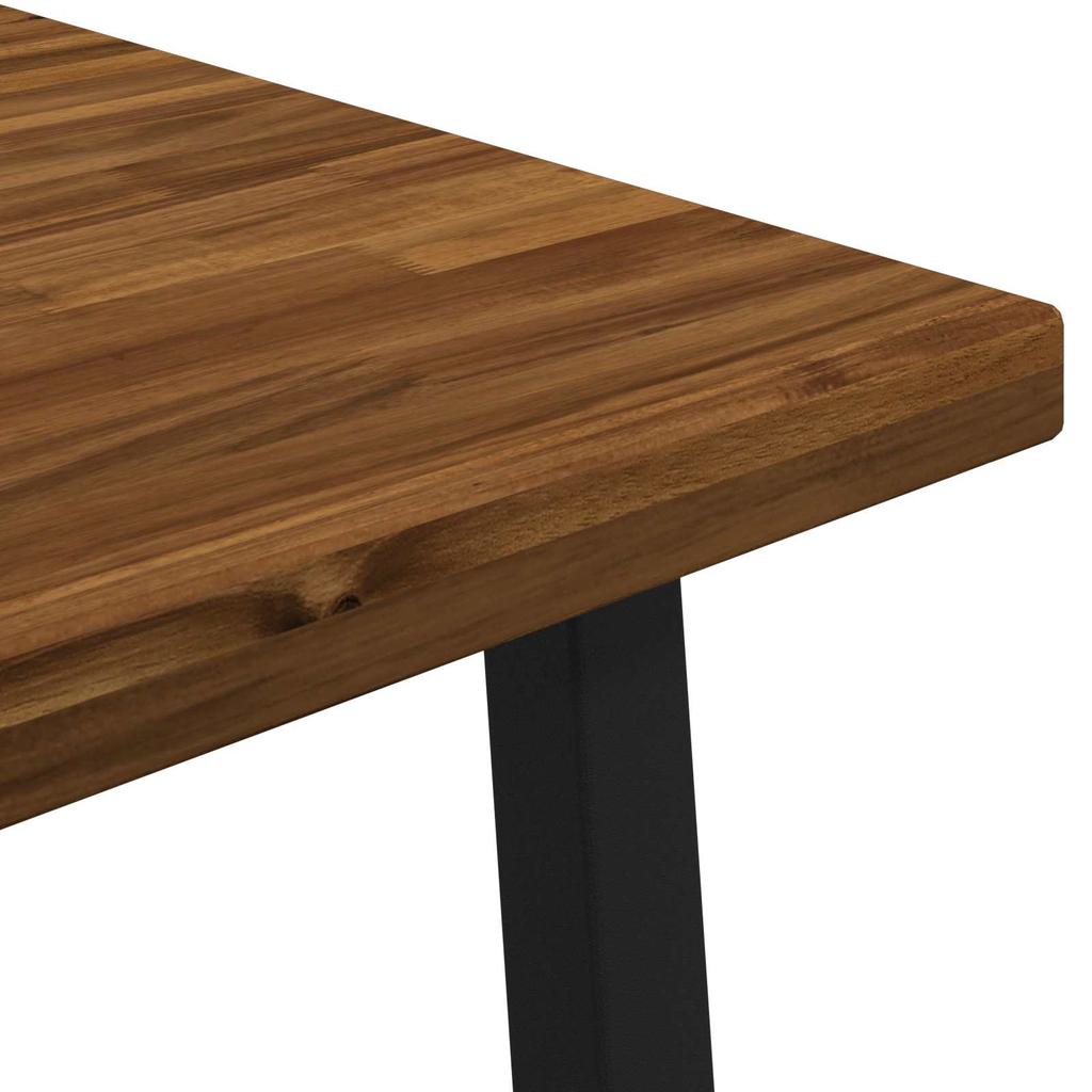 80 x 80 x 75 cm Solid Acacia Wood Natural and Black