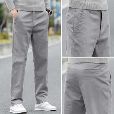 Oversized Men's Pants Trend Spring Loose Straight Tube Plain Casual Pants Elastic Spring Pants