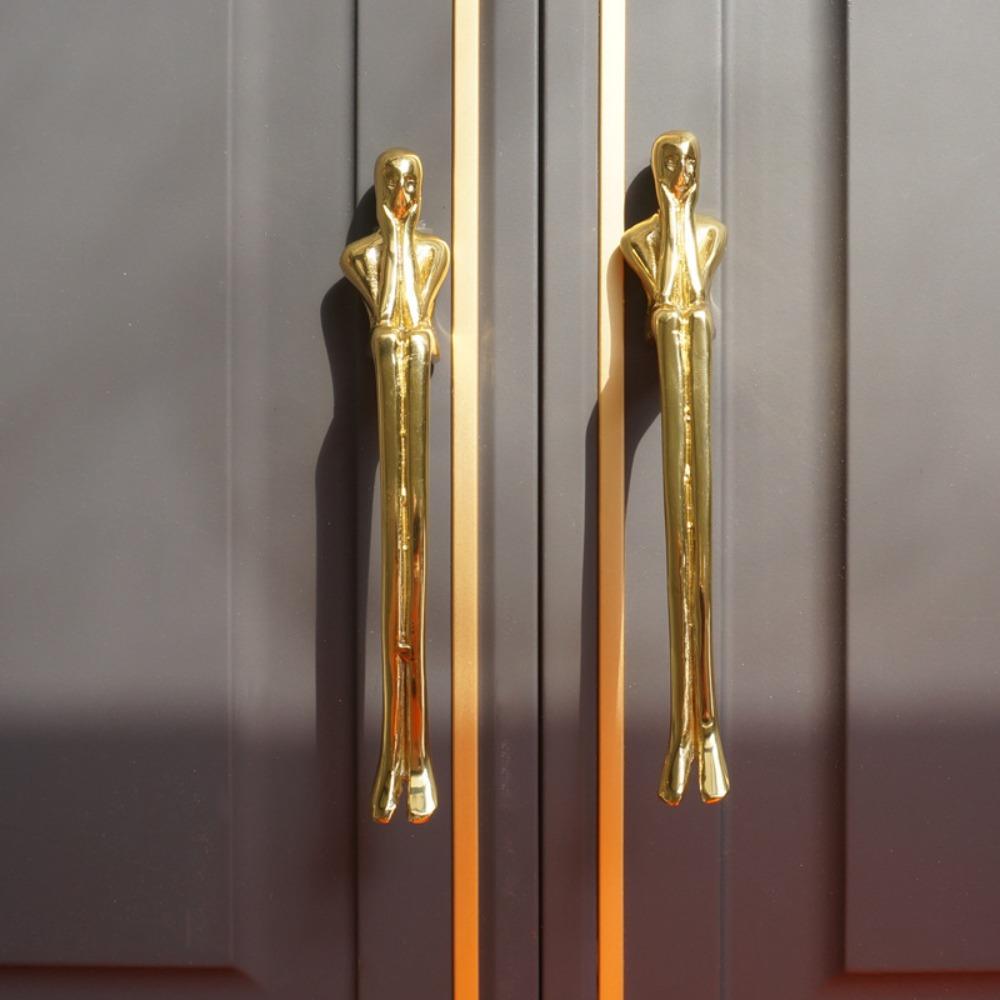 Gold Door Handle Zinc Alloy Drawer Knob Modern Cabinet Pull