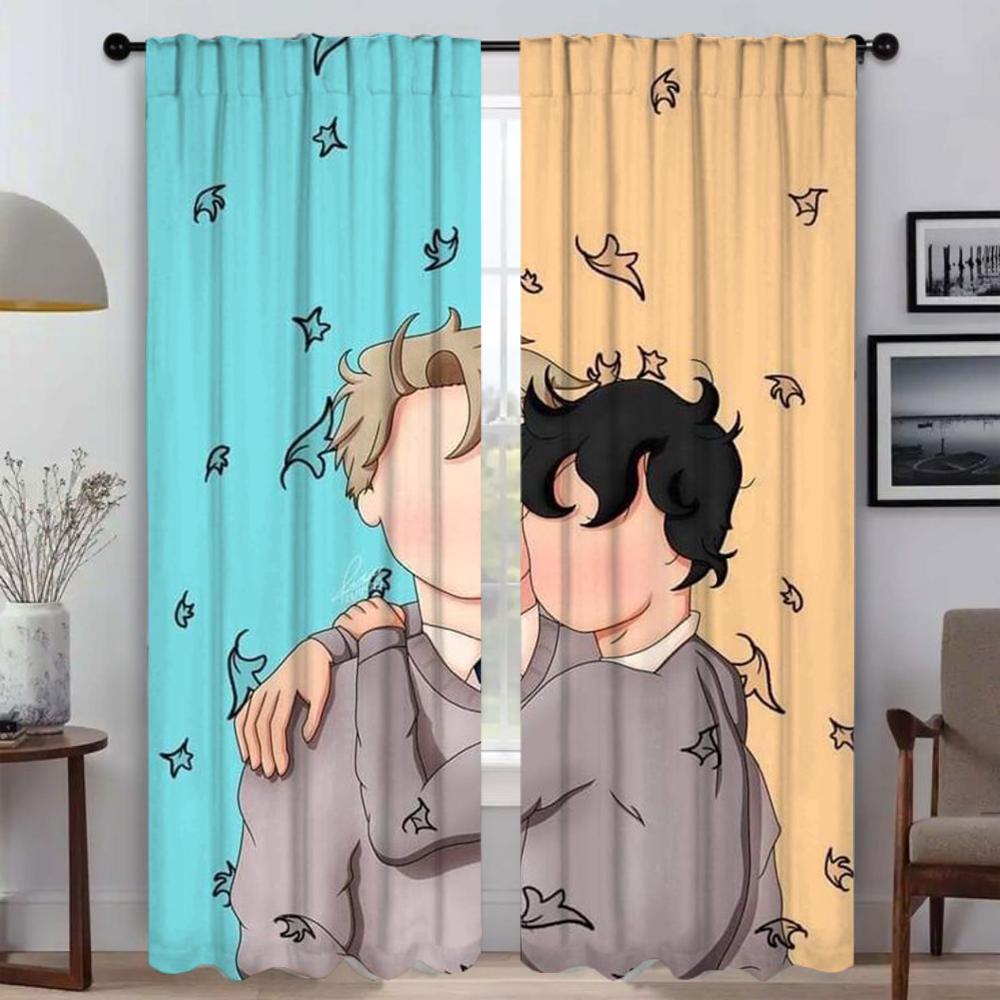 Heartstoppers Kitchen Curtains for Camera Shades Curtains Child Room Living Room Curtain Halloween Decoration Tulle for Bedroom