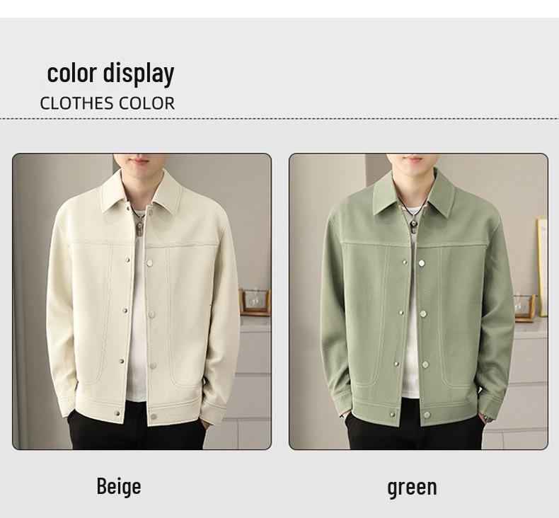Men's 2026 Spring New Contrast Stitching Lapel Jacket - Korean Style Casual High-End Outerwear