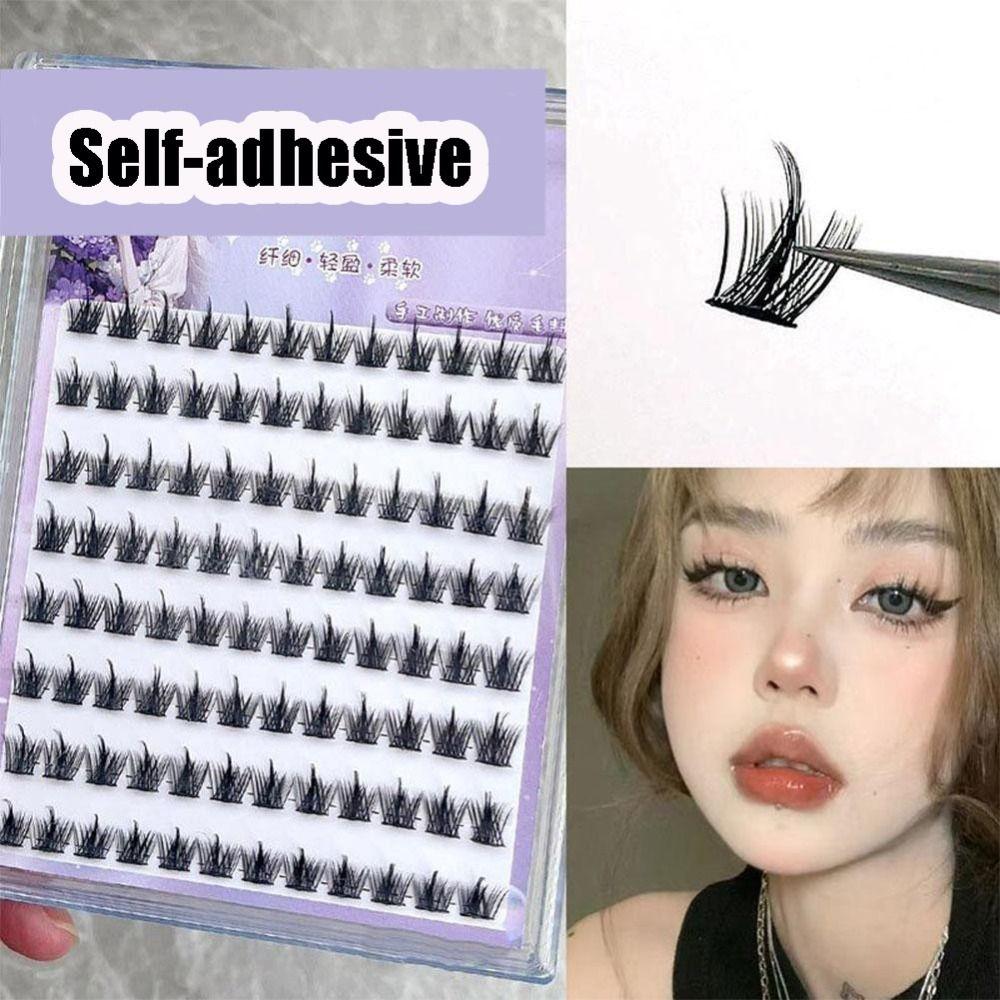 Press On Segmented Eyelashes Natural Long Individual Eyelash  DIY Eyelash Extension