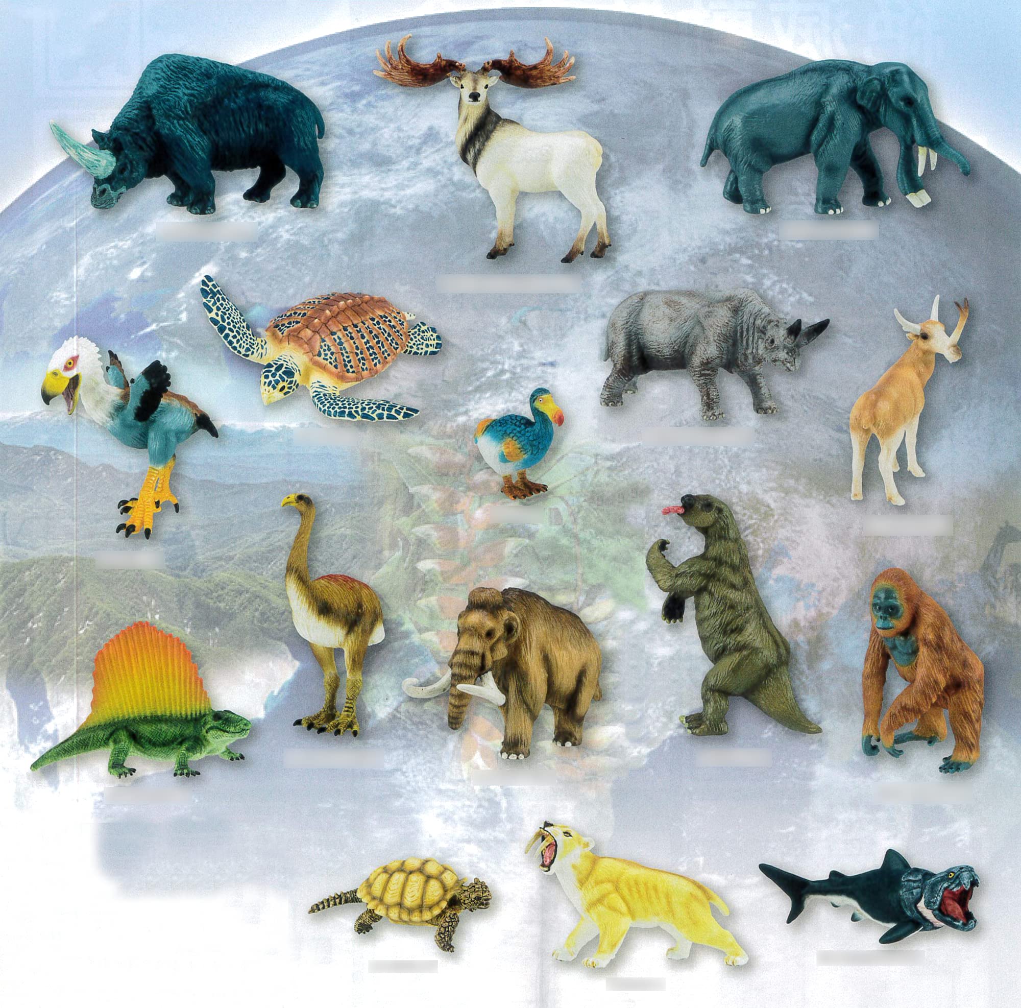 

Miniature All 16 Extinct Animals Planet