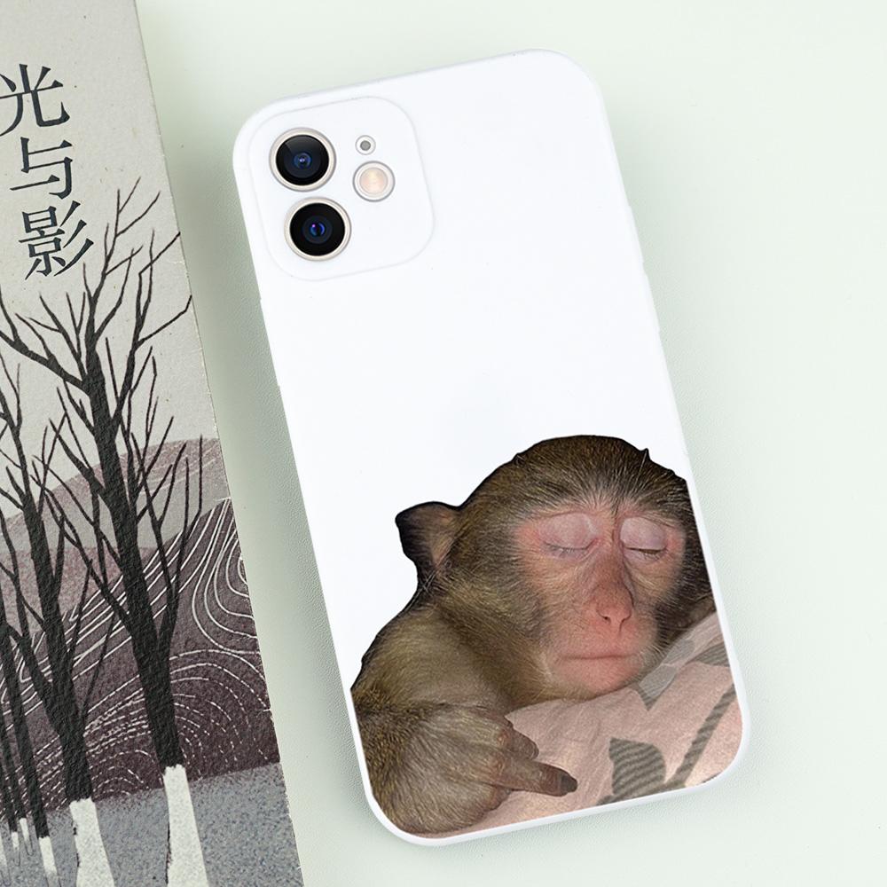 Funny Monkey Shaped Phone Case For iPhone 16 15 14 13 12 11 Pro Max Mini X XS XR SE 7 8 Plus Shockproof Animal Soft Cover Fundas