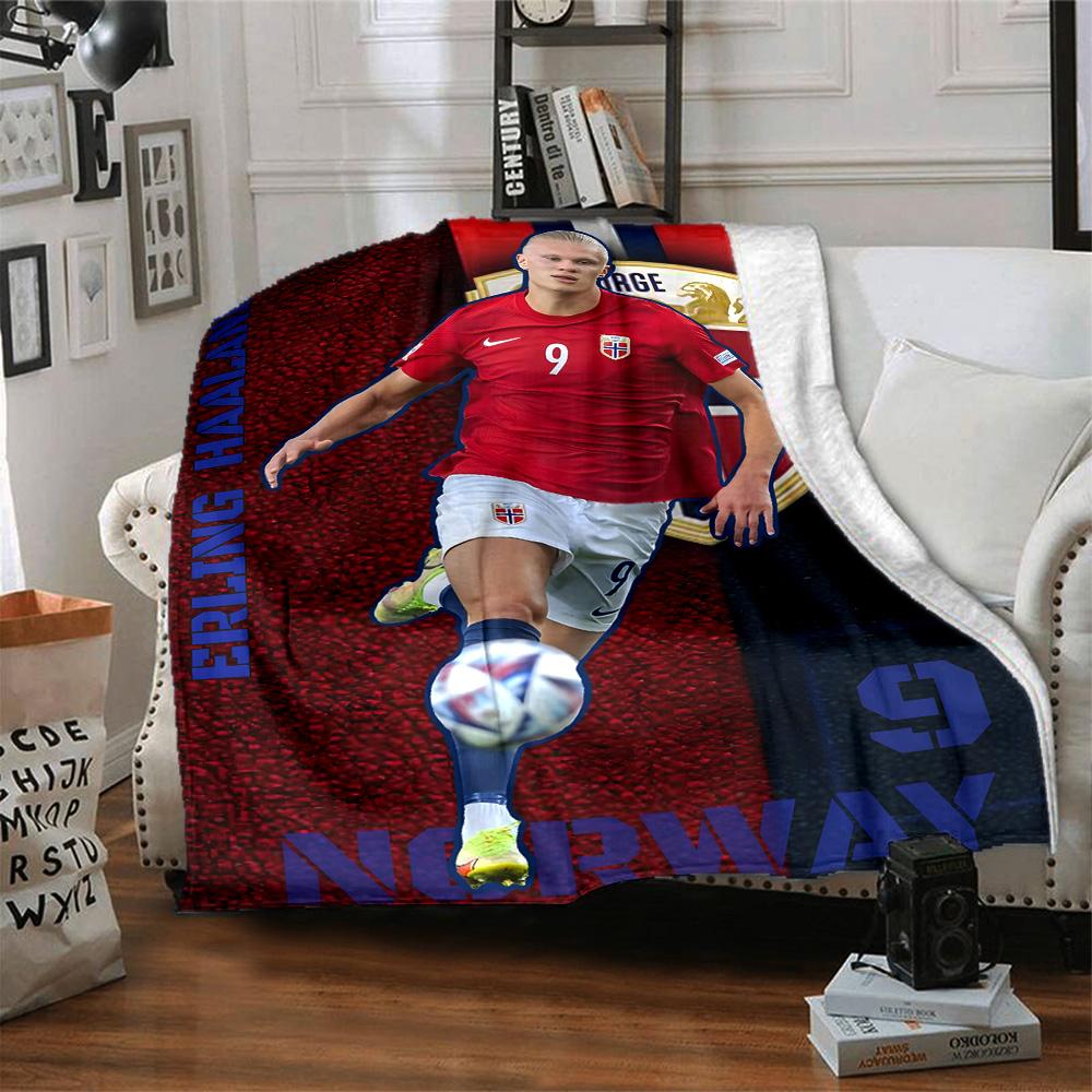 1pc Haaland14 Blanket, Gift, for Men and Women, Soft Blanket, Good for Sofa Bed Couch Travel, Lightweight Flannel Blanket