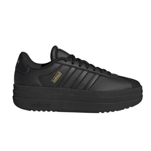 adidas Girls Court Bold 3 Stripes Leather Platform Trainers