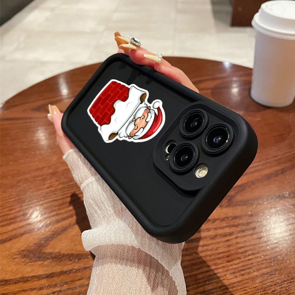 N101 Merry Christmas Art Soft Angel Eyes Phone Cases for iPhone 16 15 14 13 11 Pro Max 8 7 6s Plus 12 Mini XR XS Max SE Shockproof Cover