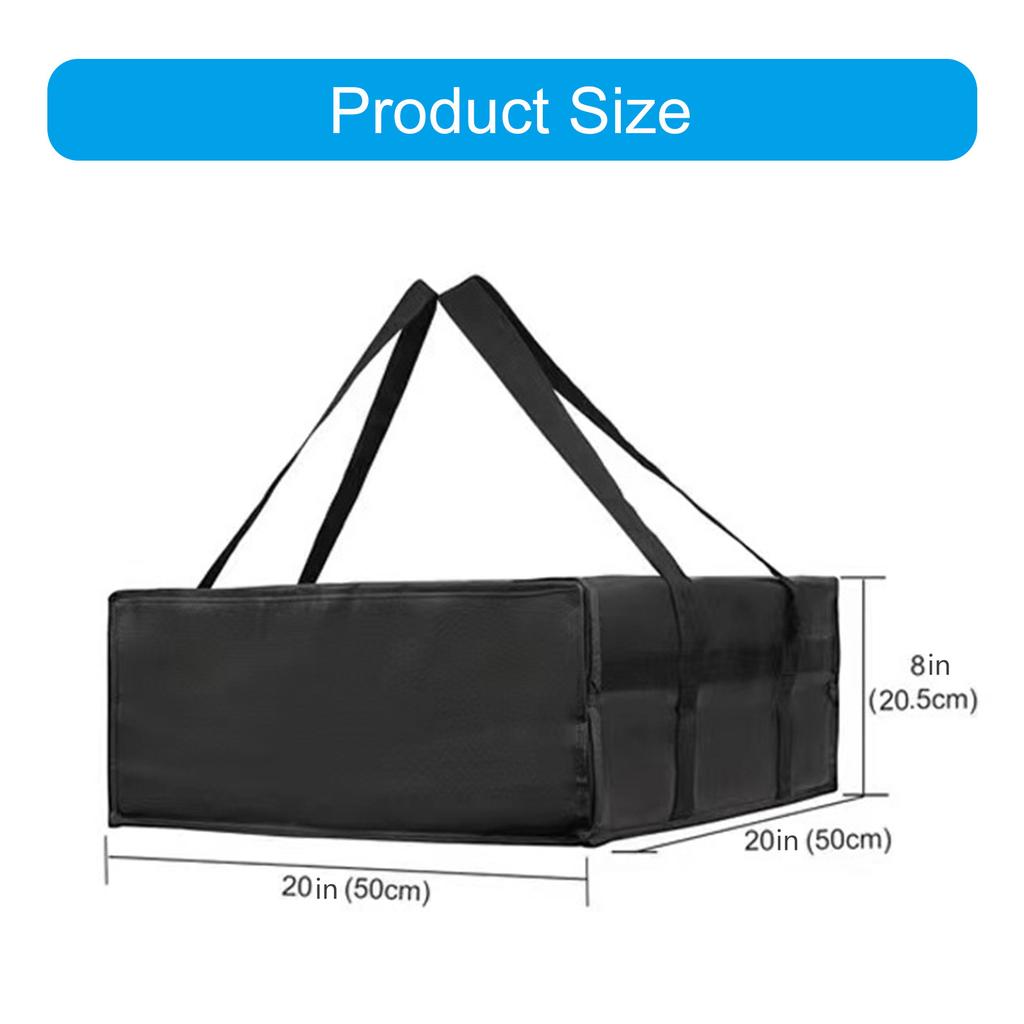 Insulated Bag with Handle Waterproof Nonwoven Fabric Pizza Delivery Bag Portable Food Warmer for Outdoor Picnics