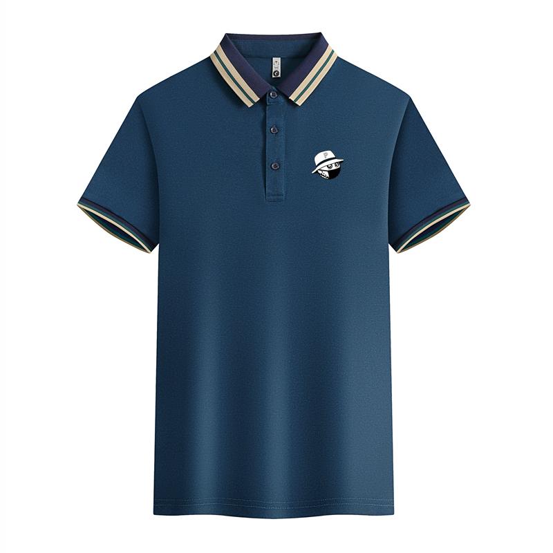 

Новинка 2023 года, летняя мужская рубашка высокого качества, дышащая мужская рубашка поло для отдыха, мужской топ с короткими рукавами, мужские поло, мужские топы 2XL синий