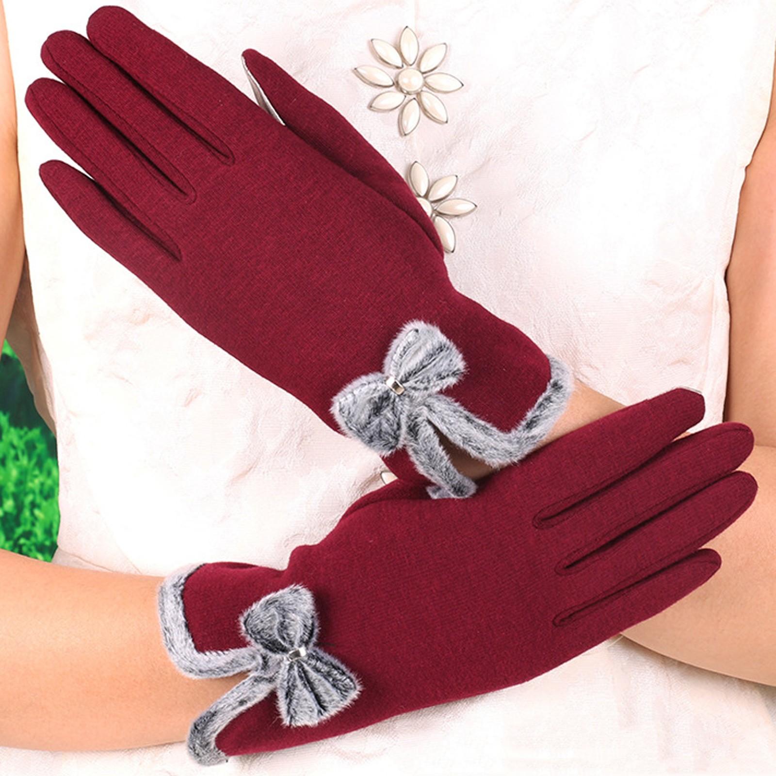 

Женские модные зимние теплые перчатки с полным пальцем, лыжные ветровые руки красный