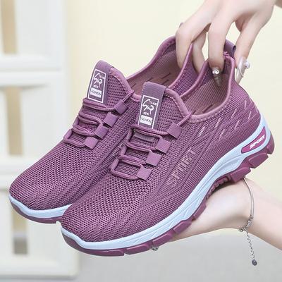 Zapatos de mujer nuevos zapatos de mujer tejidos con mosca transpirables zapatos casuales de pareja suela blanda ligeros transpirables zapatos deportivos