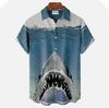 1116 Cool Cute Shark 1D Print Pattern Men's Shirt Street Casual Men's Shirt