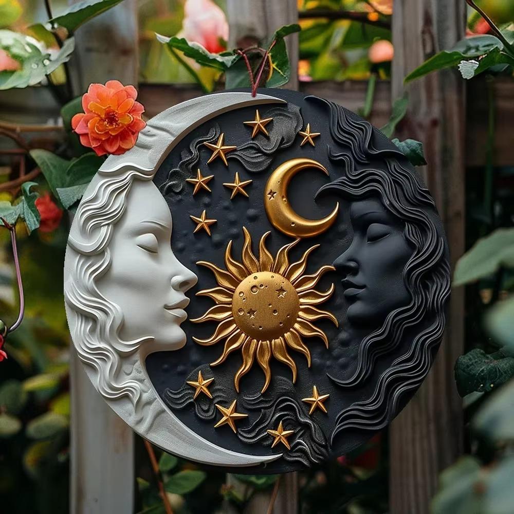 Sun And Moon 8X8" Aluminum Sign - Unique Kitchen & Summer Vacation Decor