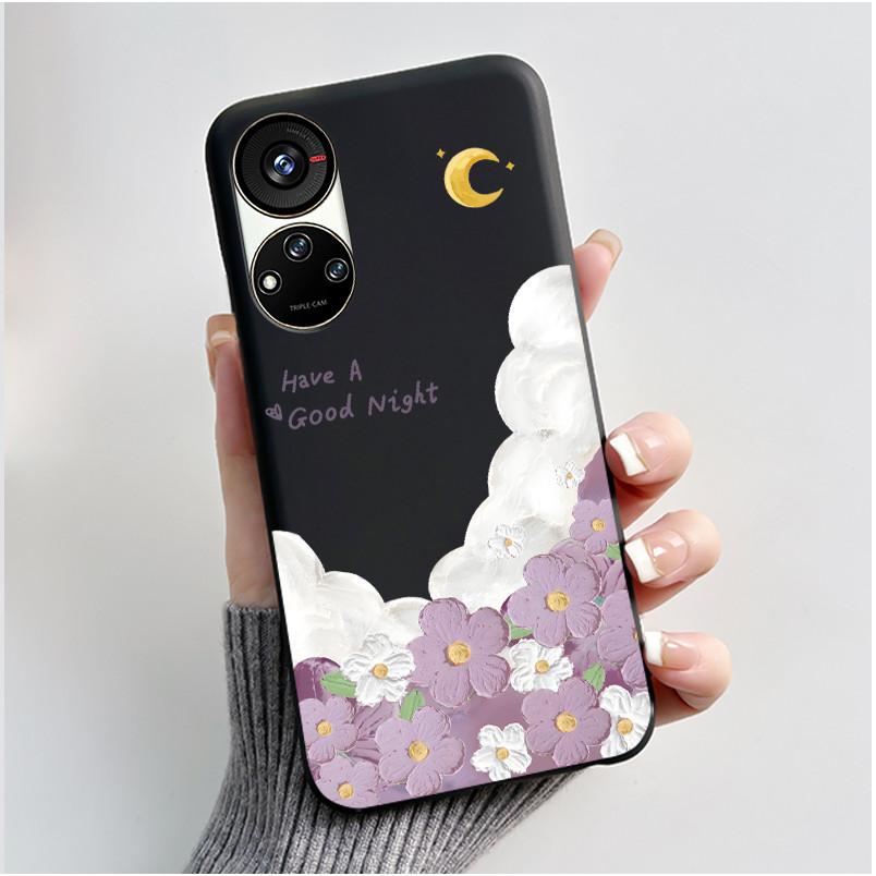 Hülle für ZTE Blade V40S / Axon 40 SE / V70 Pro Hülle Ästhetisch Niedliche Katze Astronaut Weiche Schwarze Matte Schutzhülle Rückseite