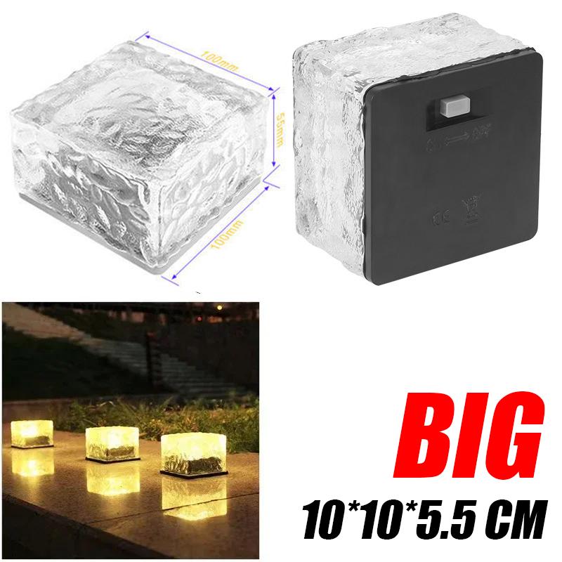 Solar Ziegelleuchten Landschaftswegleuchte Gartendekoration Hof Pflasterstein Straßenbeleuchtung Einbaupflasterstein für Gartenweg Terrasse