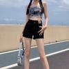 Women's High-Waist Black Denim A-Line Shorts - Summer 2026 Collection