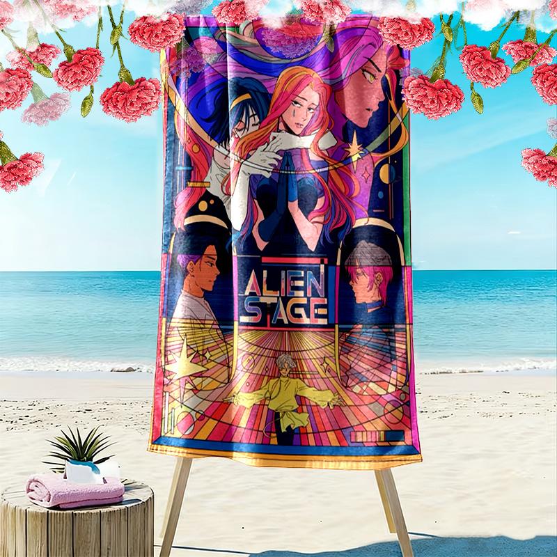 Alien Stage 2D Flat Print Beach Towel, Large Soft Quick Dry Towel for Beach Camping SwimmingSSTJ0917051