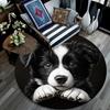 Adorable Puppy Round Area Rug,Carpet Rug for Living Room Bedroom Sofa Playroom Decor,Non-slip Floor Mat