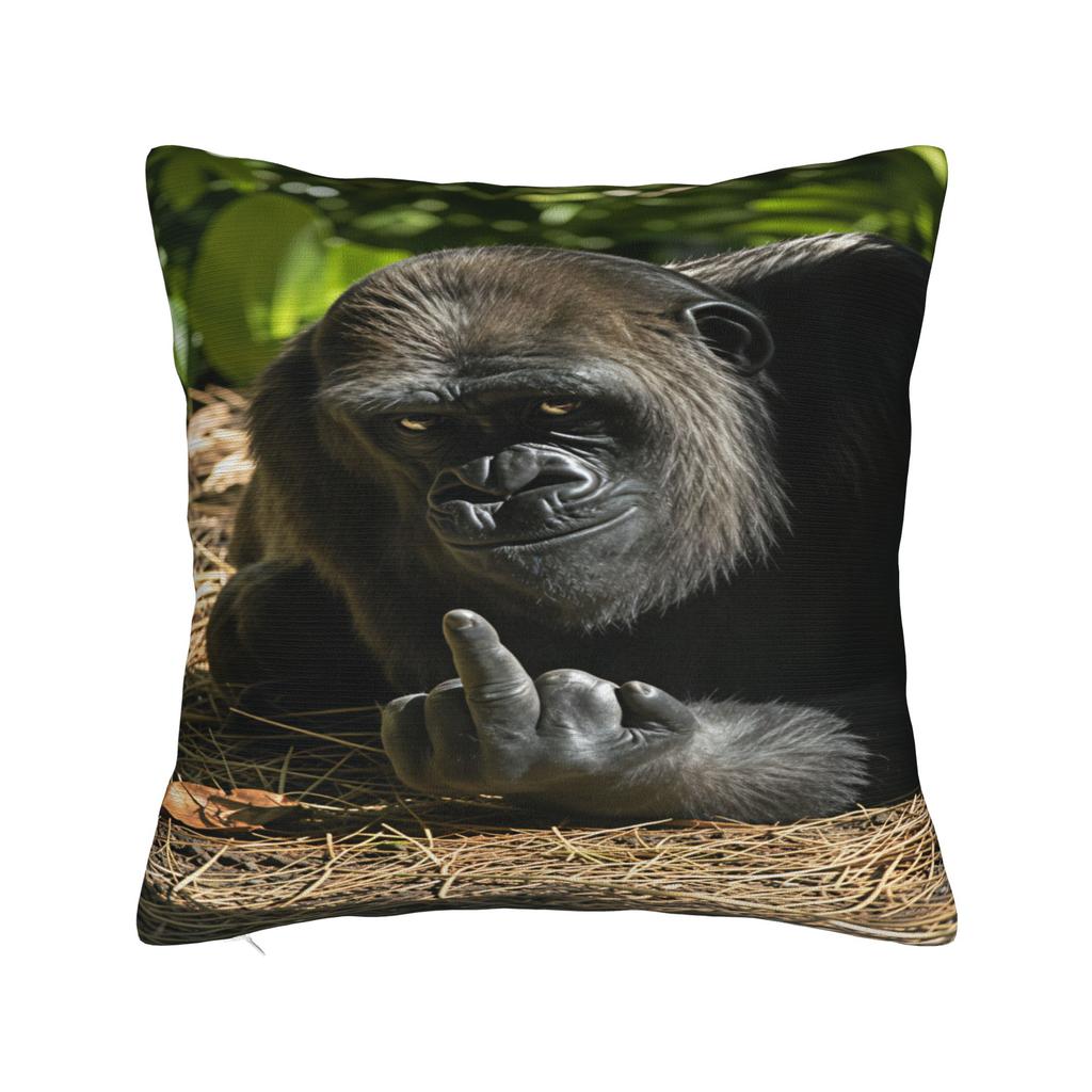 Gorilla Middle Finger Pillow Cover Kawaii Pillow Case For Chair Sofa Home Decor Design Pillowcases Birthday Present