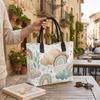 Boho Watercolor Rainbow Print Casual Canvas Tote Bag for Daily Use