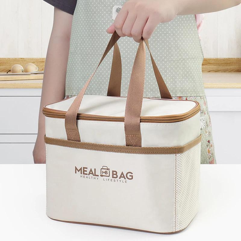 Portable lunch bag food insulated box Waterproof shoulder strap insulated box, hand-held lunch box bag,Aluminum Foil Thickened