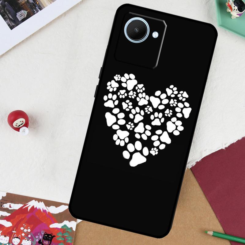 Cat Dog Paw Design For Realme 13 Pro Plus 14 12 10 11 GT 6 5 6T GT7 Pro C51 C21Y C25S C75 C67 C61 C53 C55 Case