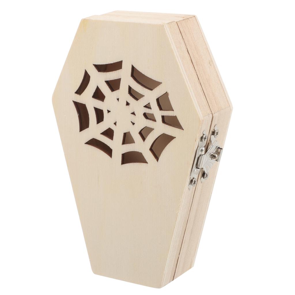 1 stücke Halloween Box Mit Deckel Halloween Dekorationen Mini Holz Sarg Box Sarg Behandeln Candy Box Halloween Sarg Box Für Party