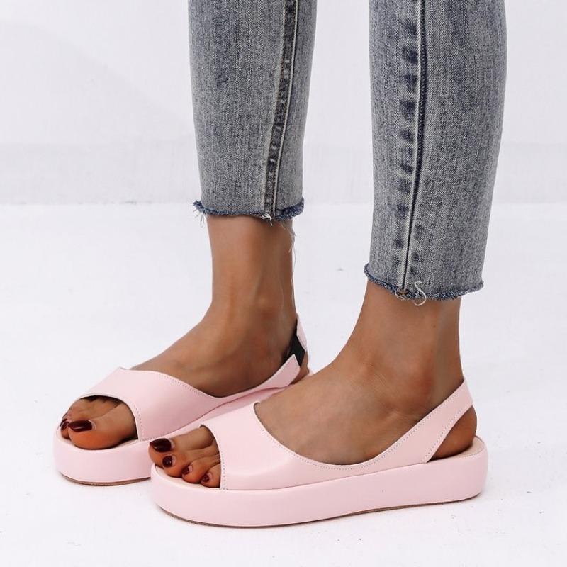 New Flat-soled Sandals Women's Flat-soled Low-heeled Fish Mouth Fashion Thick-soled Women's Sandals