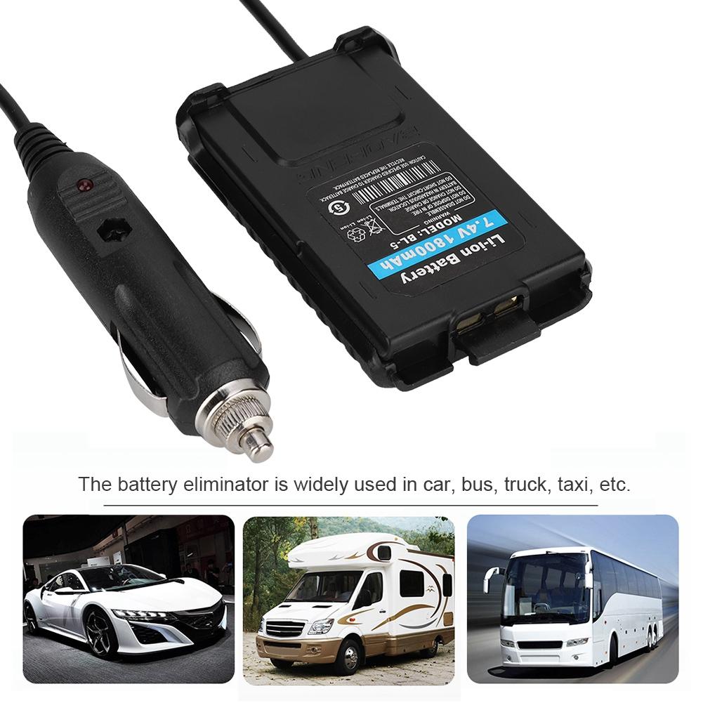 12V Car Charger Adaptor for Baofeng UV 5R Radio Walkie Talkie Car Battery Eliminator