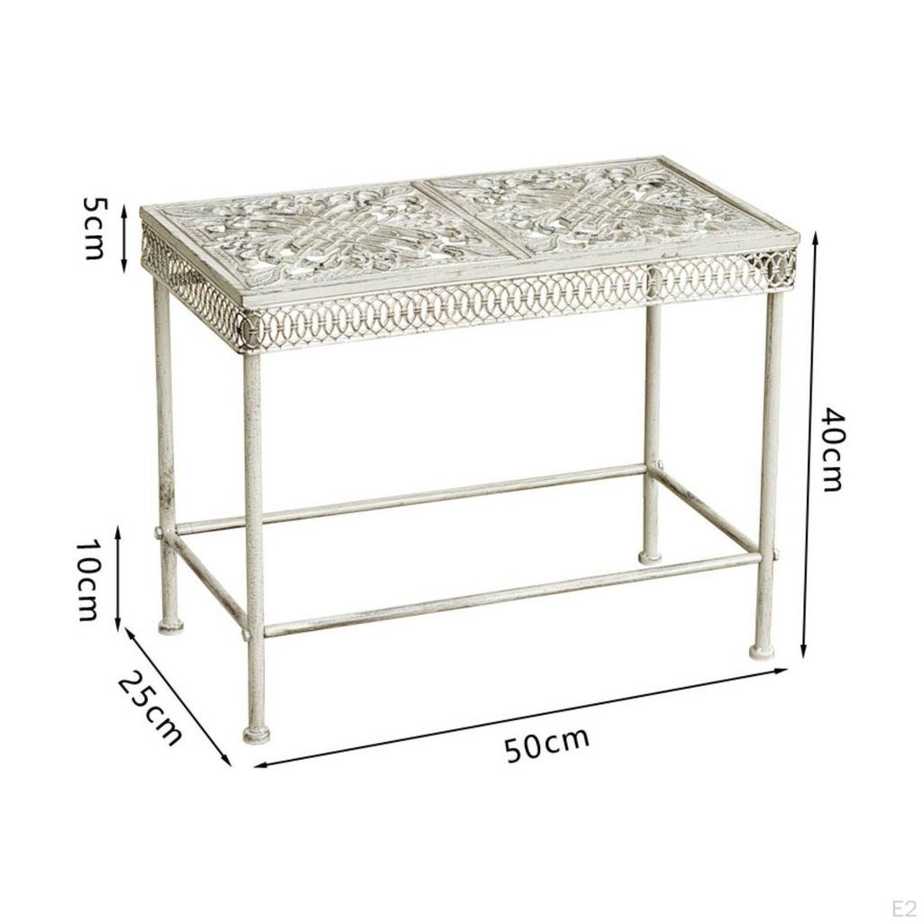 Wrought Iron Plant Stand Floor Standing Metal Hollow-Carved Design