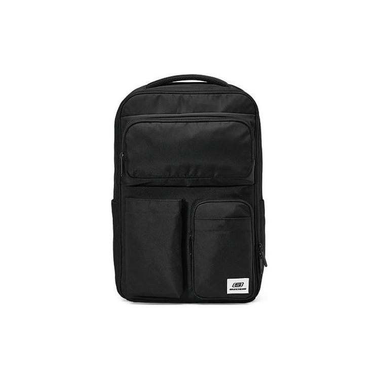 Skechers Adjustable Shoulder Strap Fabric Backpack Unisex Backpacks Carbon-Black L124U072-0018 Carbon Black,Medium