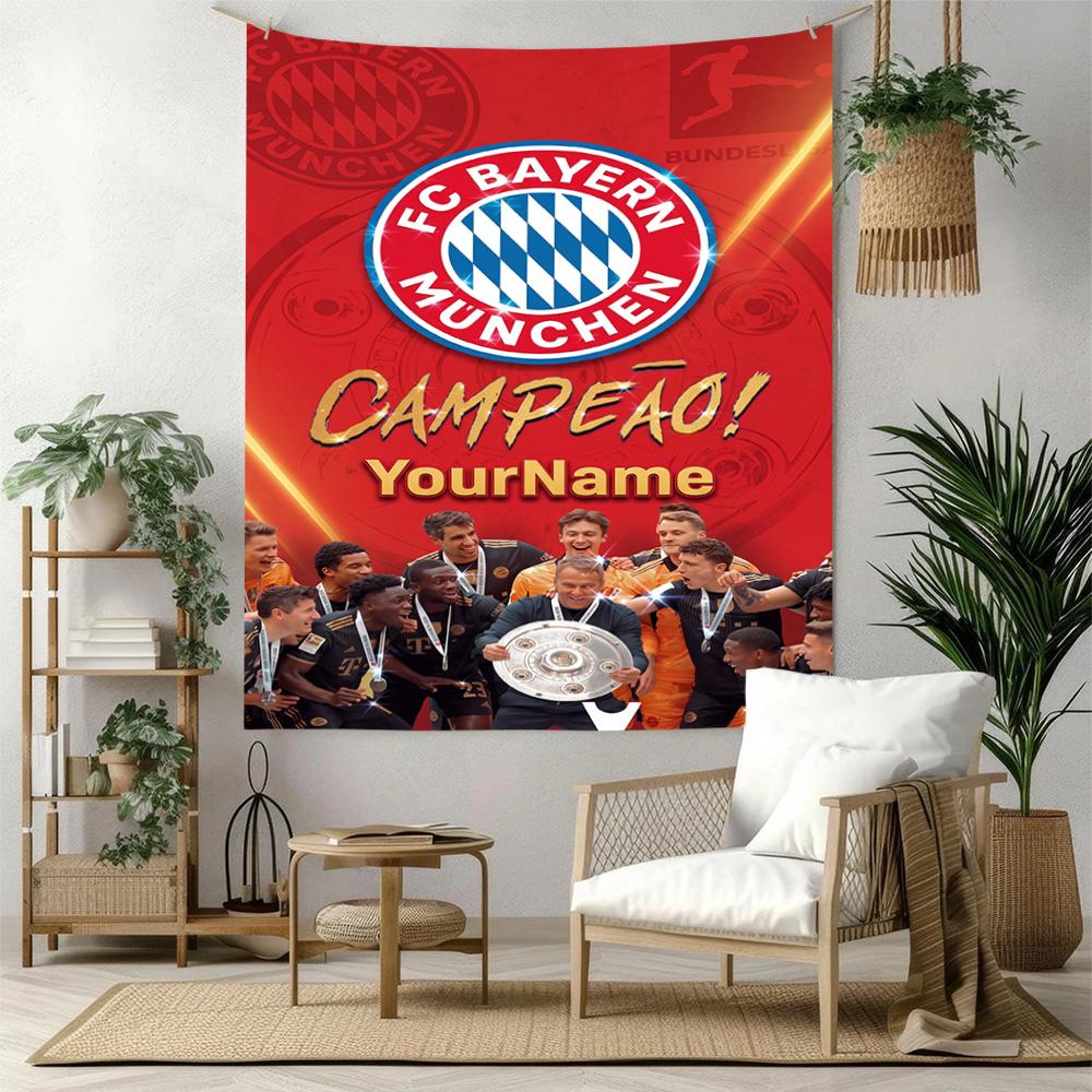 Bayern Munich Custom Your Name Wall Decor Tapestry Art For Pet Memorial Birthdaywedding Party Backdrop Family Gift